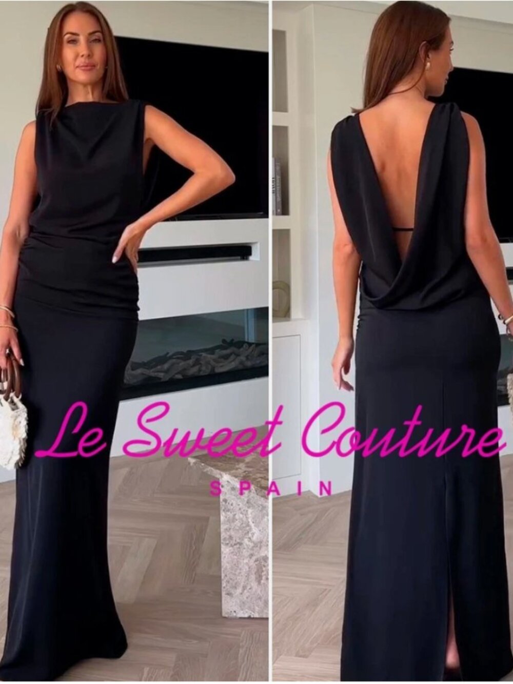 Black Open Back Maxi Dress — Zara Woman SS25 NWOT S